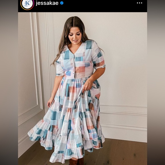 ❣️sold❣️Jessakae Saddlebrook Cotton Dress Medium Side zip Cottagecore - Picture 2 of 8